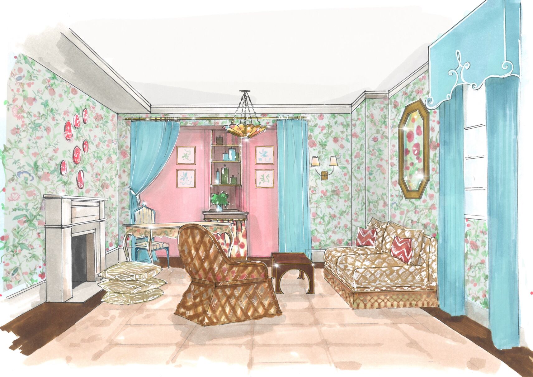 The Lady's Office by Emily Sturgess Design, art by Natalia Pryshedko.